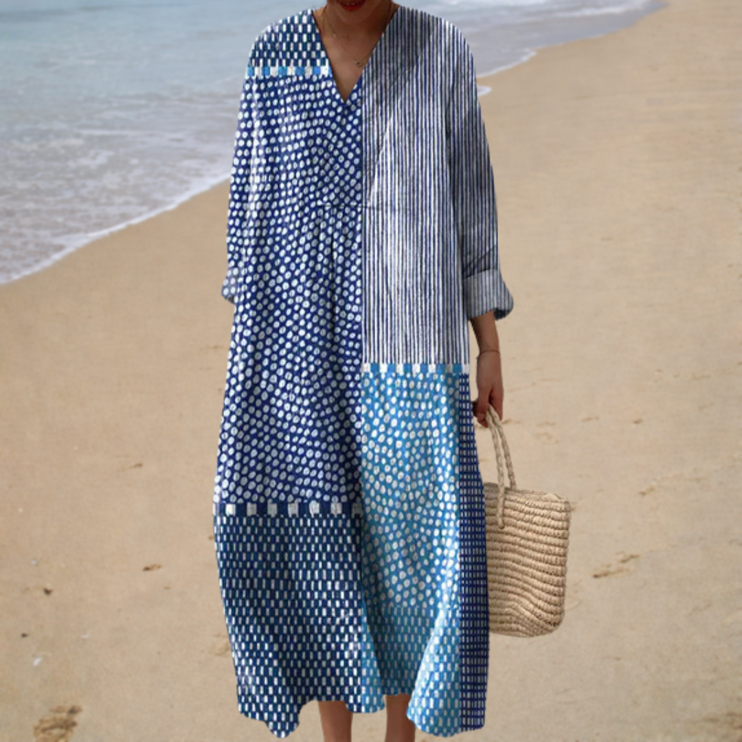 Jeanne | Robe Longue Graphique Femme