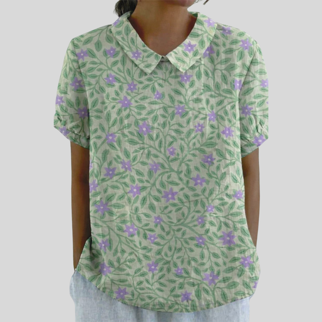 Lucienne | Blouse feuillage fleuri femme