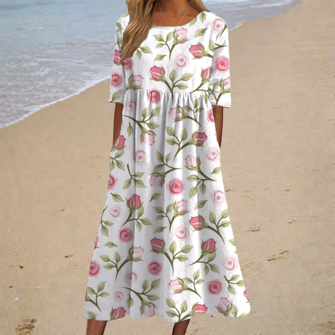 Rochelle | Robe Midi Romantique Femme