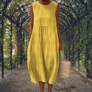 Aikaterini | Robe élégante sans manches avec poches femme