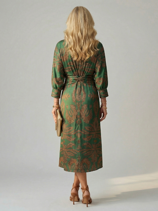 Gabrielle | Robe midi cache-cœur naturelle femme