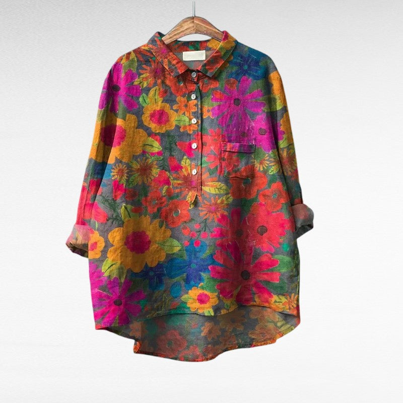 Amandine | Blouse florale vibrante femme