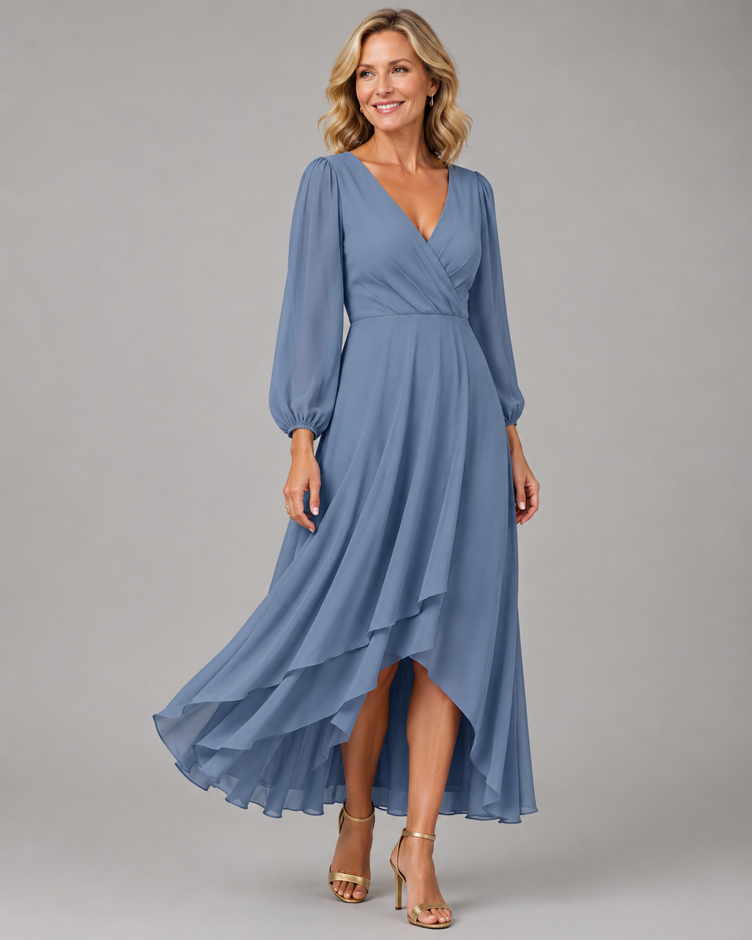 Agnès | Robe longue élégante à col V femme