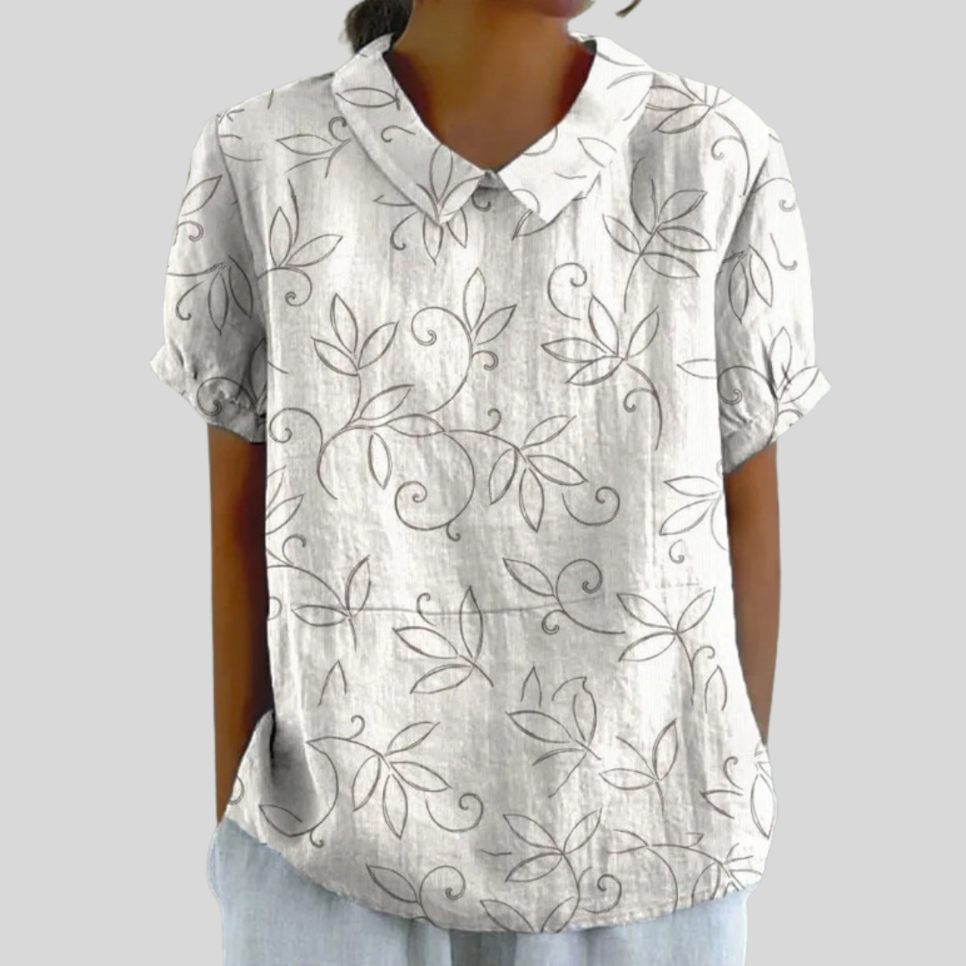 Édith | Blouse feuillage minimaliste femme
