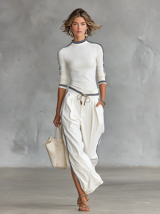 Marguerite | Ensemble Sportif Deux Pièces avec Pantalon Large Femme