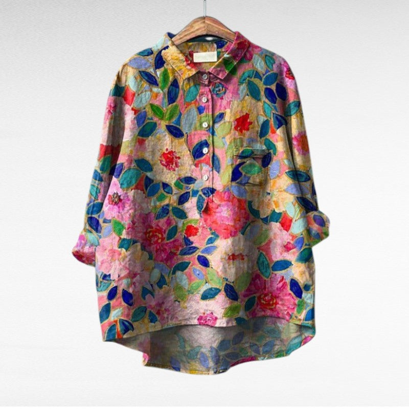 Séraphine | Blouse florale artistique femme