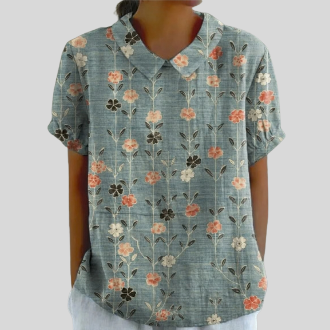Élora | Blouse fleurs alignées femme