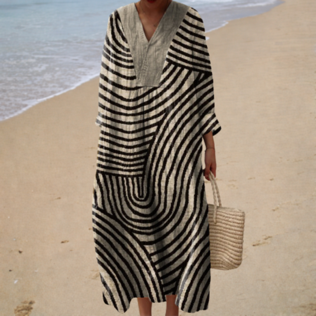 Madeleine | Robe Longue Graphique Femme