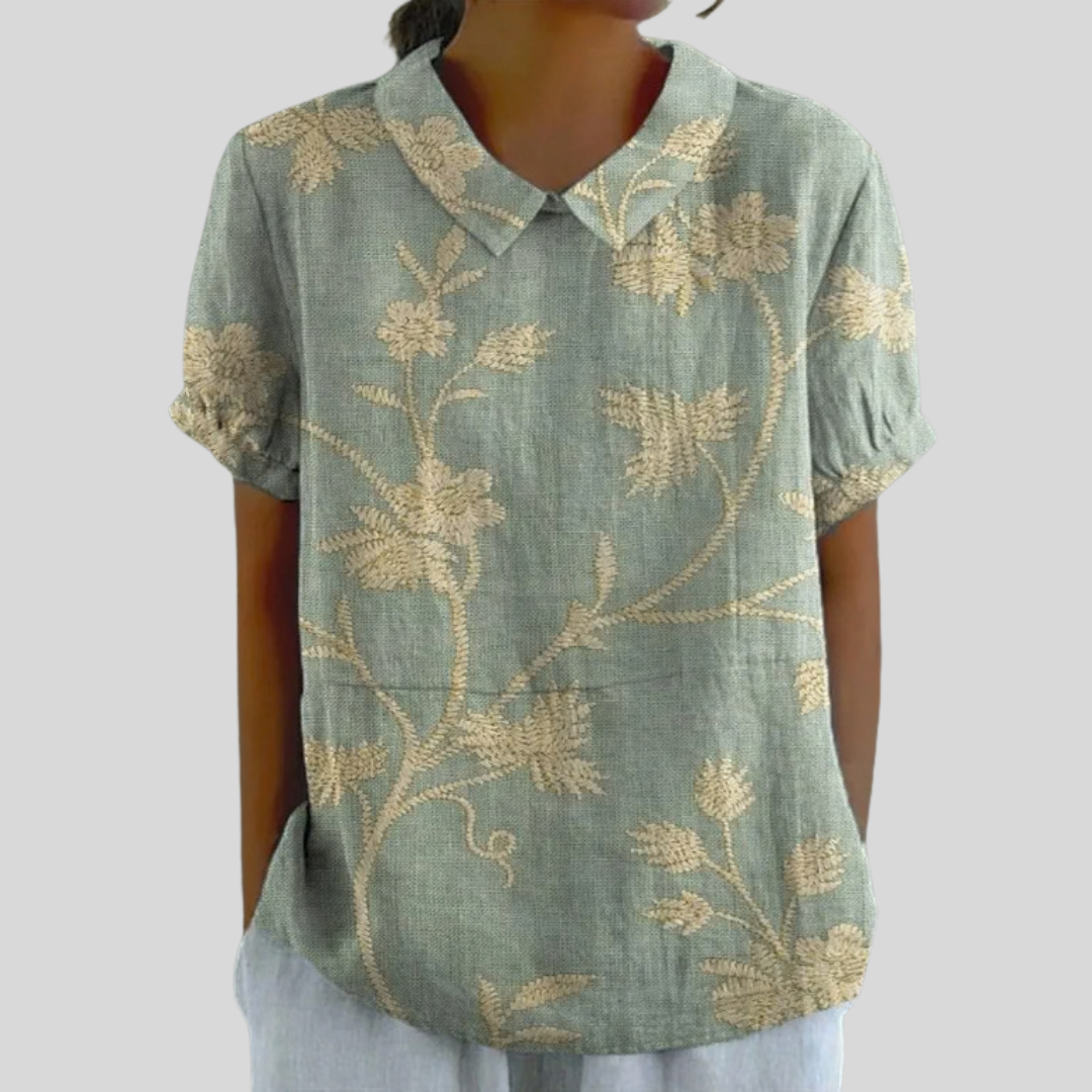 Célestine | Blouse broderie végétale femme