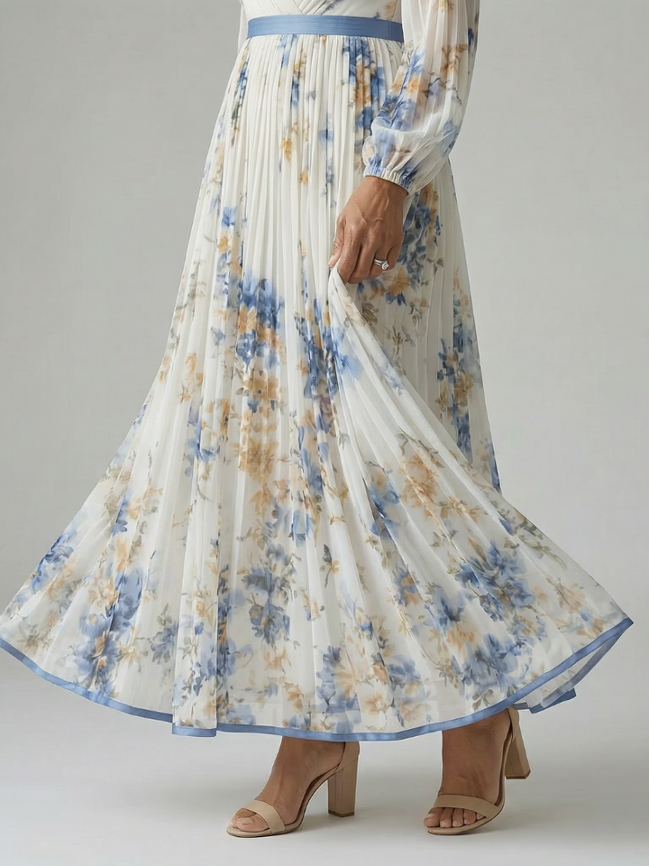 Claudine | Robe midi drapée plissée femme