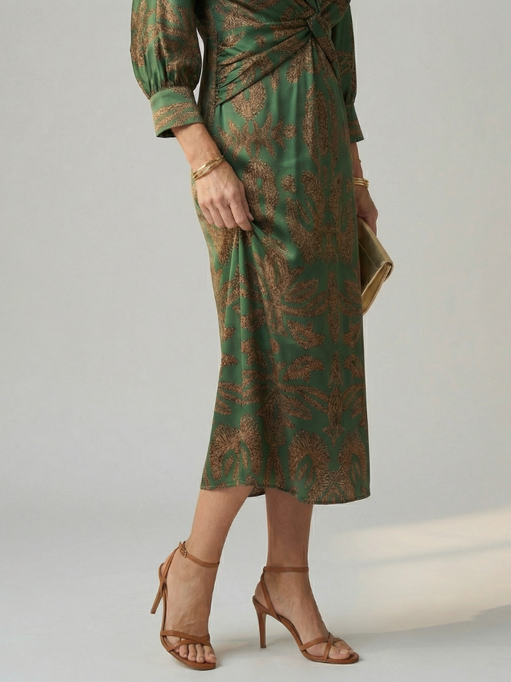 Gabrielle | Robe midi cache-cœur naturelle femme