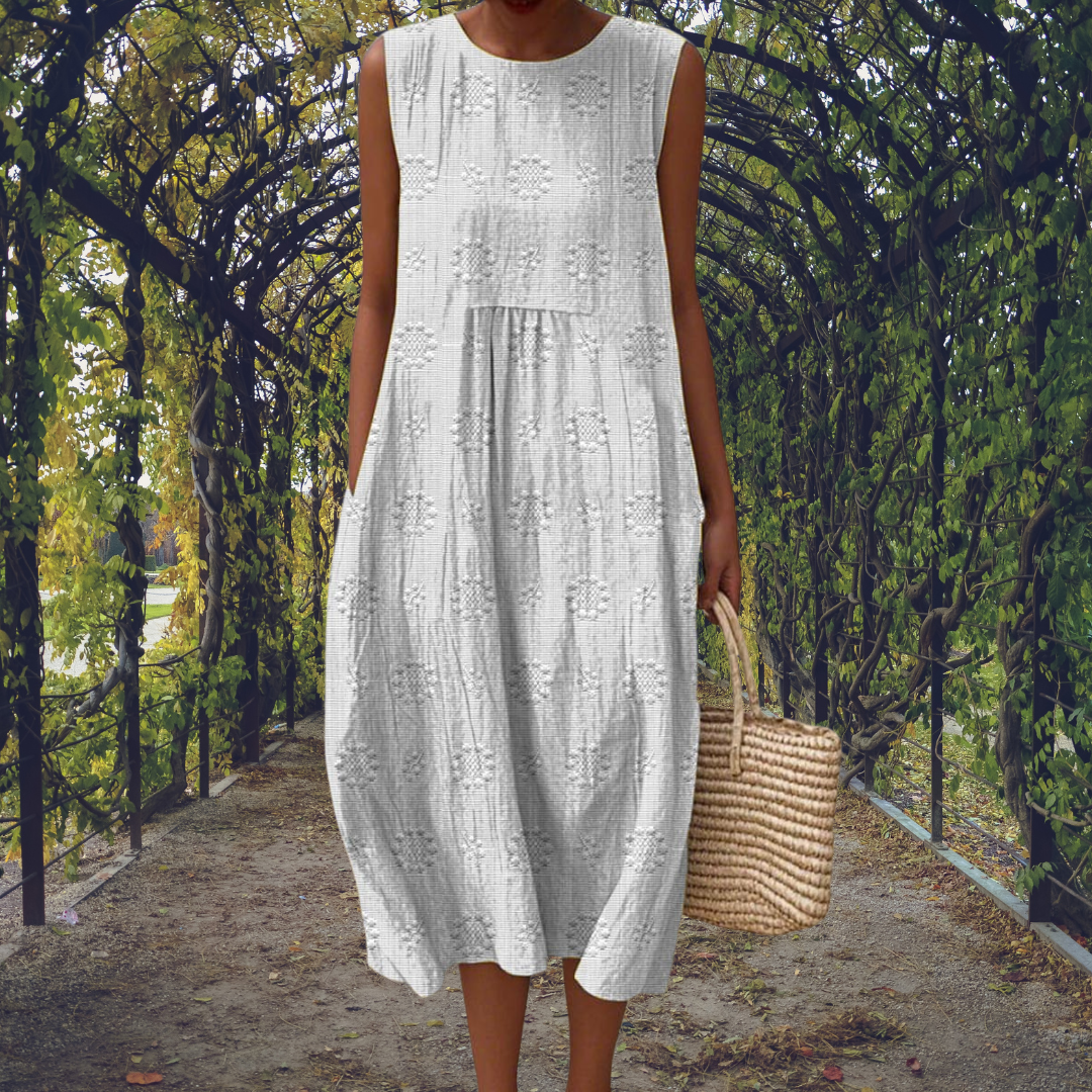 Aikaterini | Robe élégante sans manches avec poches femme
