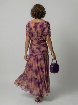 Pénélope | Robes midi fluides off-épaules femme