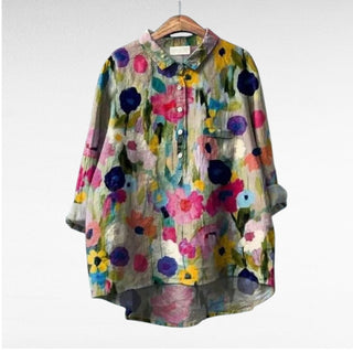 Séraphine | Blouse florale artistique femme