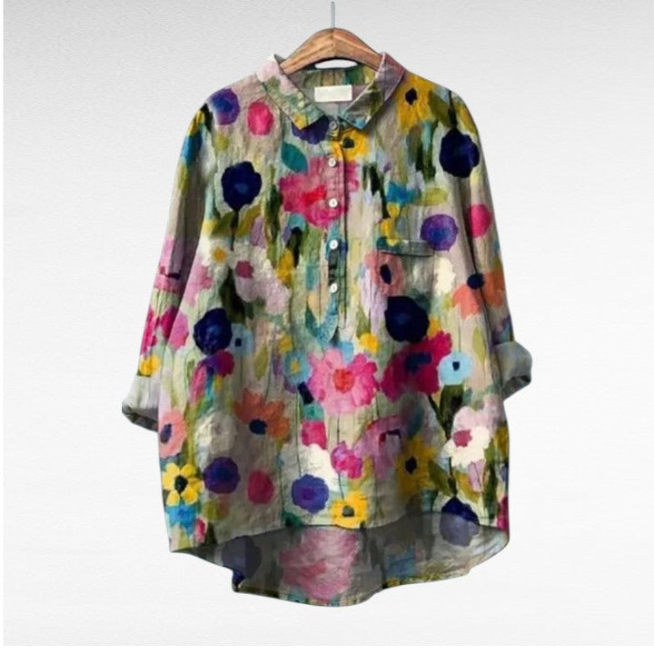 Séraphine | Blouse florale artistique femme