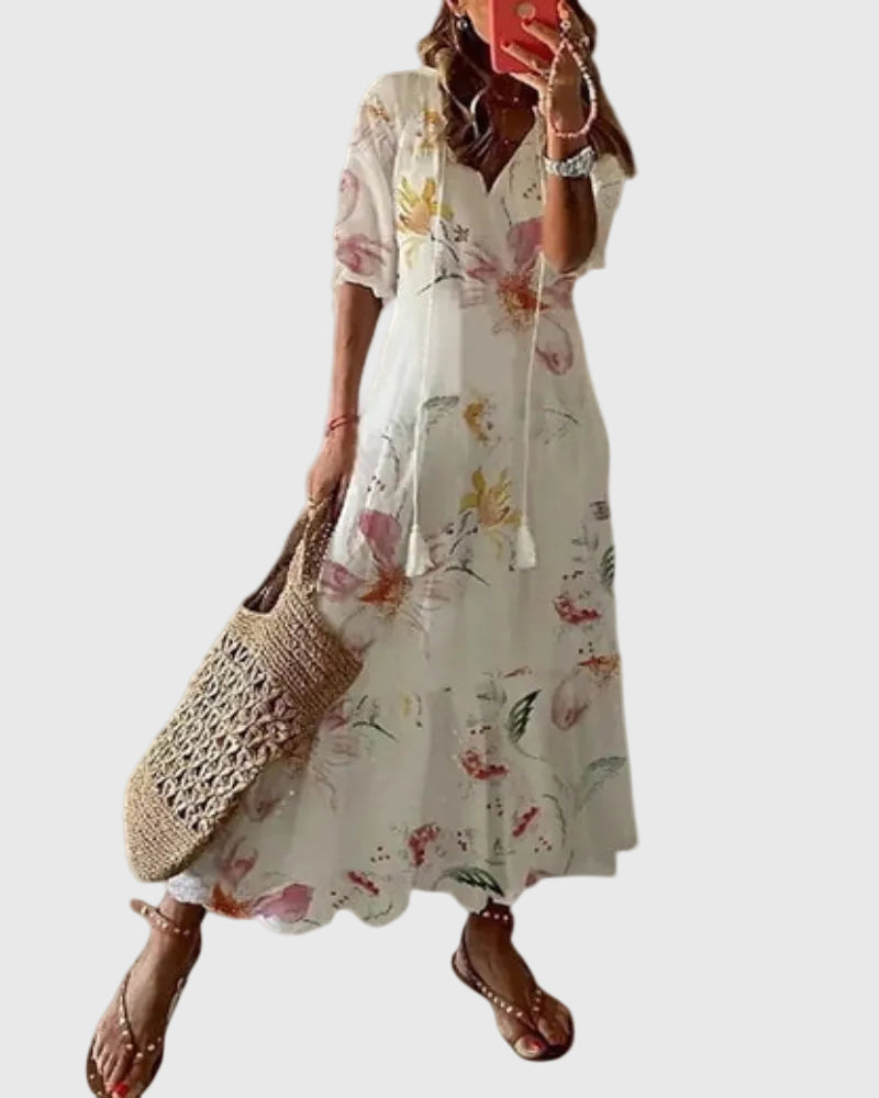 Amalia | Robe maxi bohème d'été vintage femme