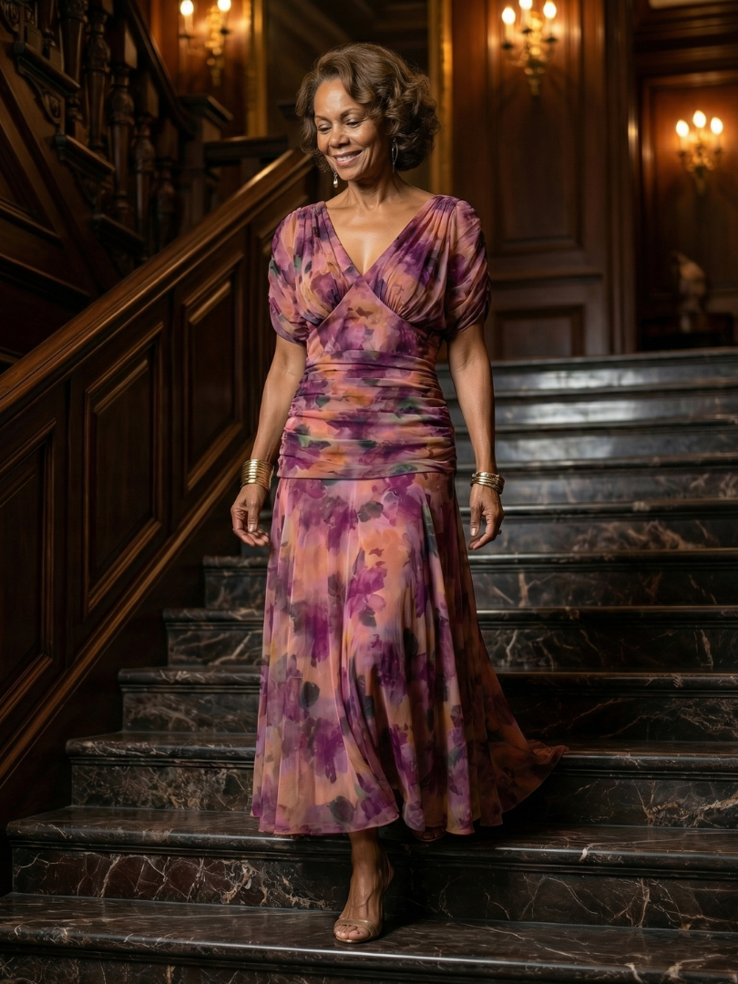Pénélope | Robes midi fluides off-épaules femme