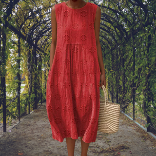 Aikaterini | Robe élégante sans manches avec poches femme