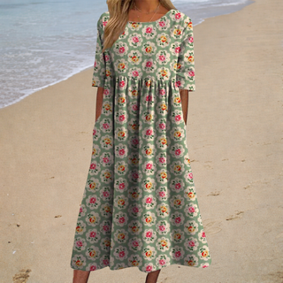 Rochelle | Robe Midi Romantique Femme
