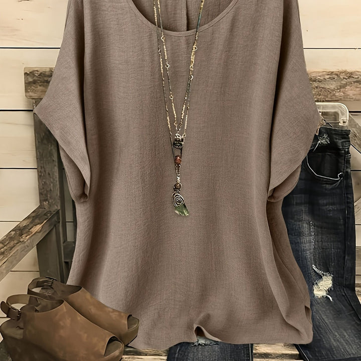 Élise — T-shirt femme col rond manches courtes