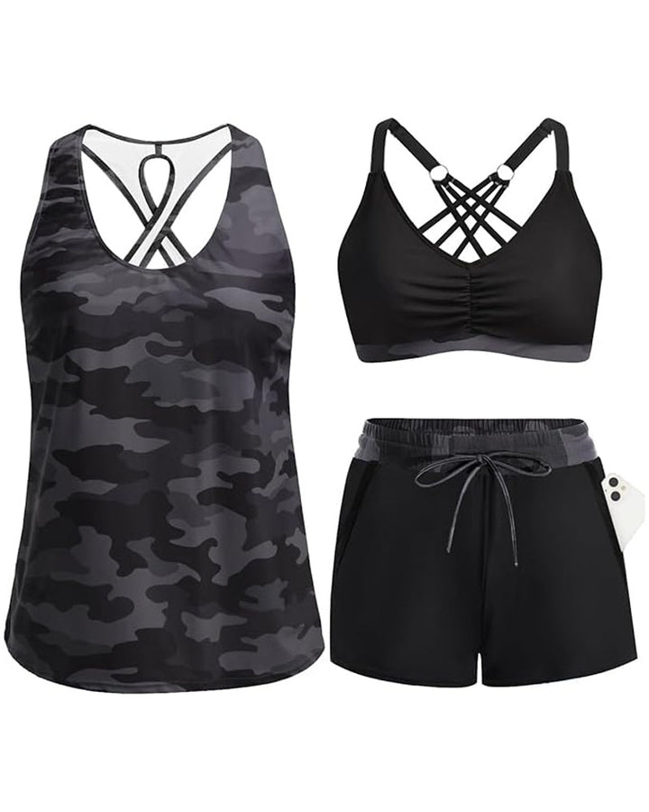 Maren — Ensemble tankini 3 pièces femme