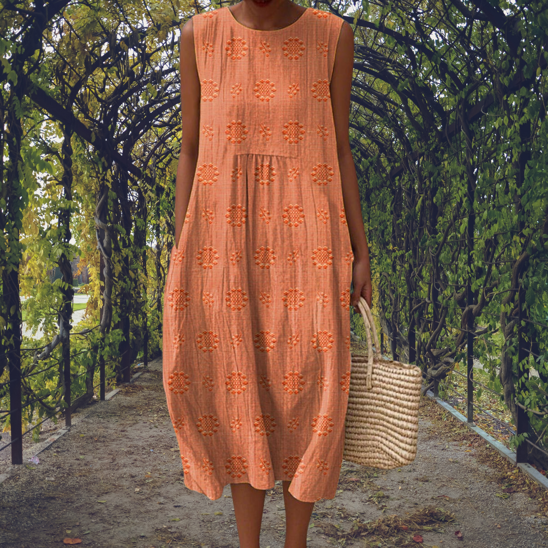 Aikaterini | Robe élégante sans manches avec poches femme