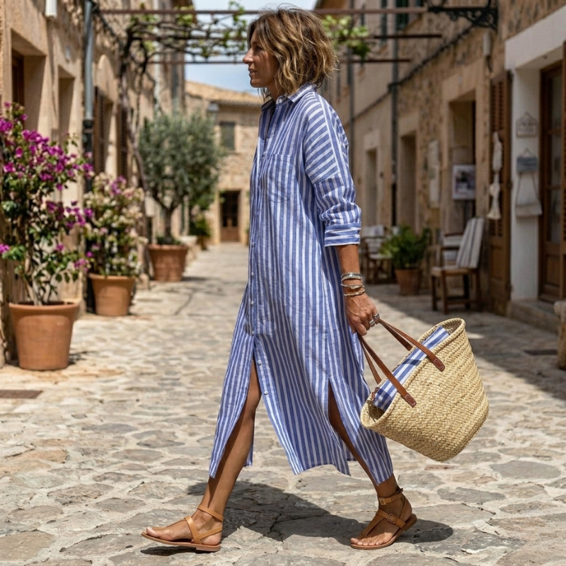 Willow — Robe d'été femme à rayures élégante