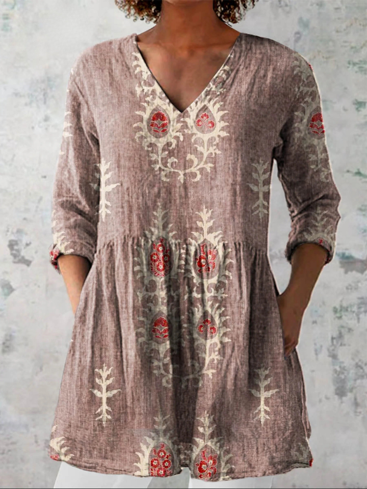 Elise | Blouse longue avec décolleté en V femme