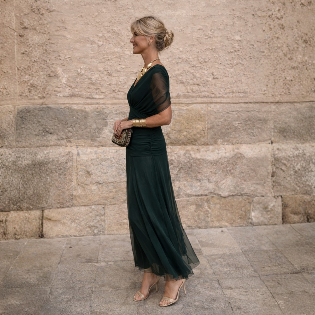 Mikaela — Robe longue femme épaules dénudées