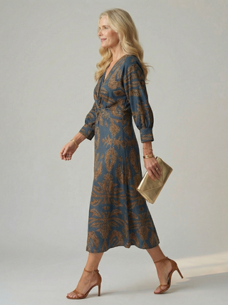 Gabrielle | Robe midi cache-cœur naturelle femme
