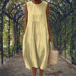 Aikaterini | Robe élégante sans manches avec poches femme