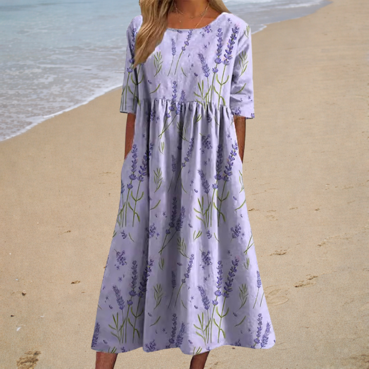 Rochelle | Robe Midi Romantique Femme