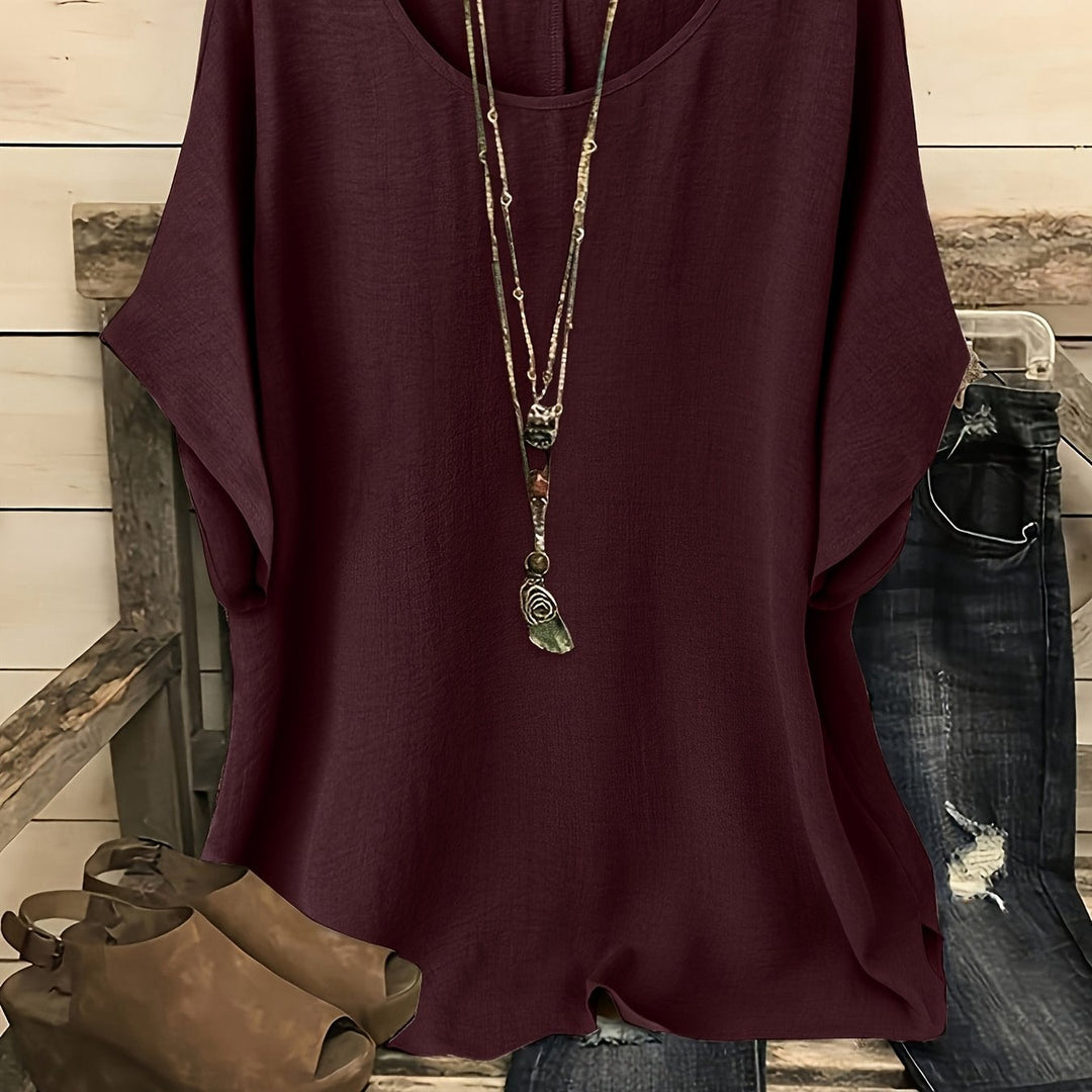 Élise — T-shirt femme col rond manches courtes