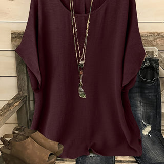 Élise — T-shirt femme col rond manches courtes