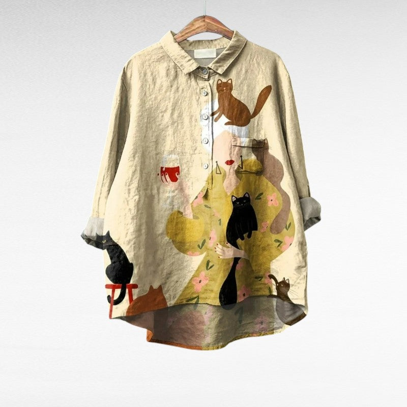 Ariané | Blouse chats poétiques femme