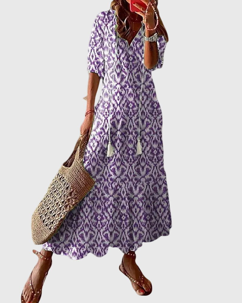 Amalia | Robe maxi bohème d'été vintage femme