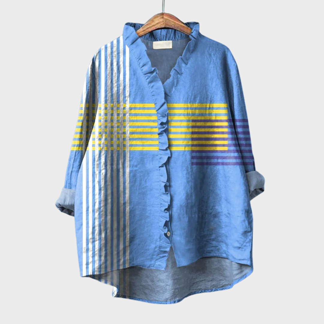 Ophélie | Blouse graphique volantée femme