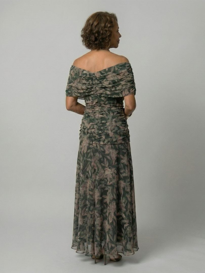 Pénélope | Robes midi fluides off-épaules femme