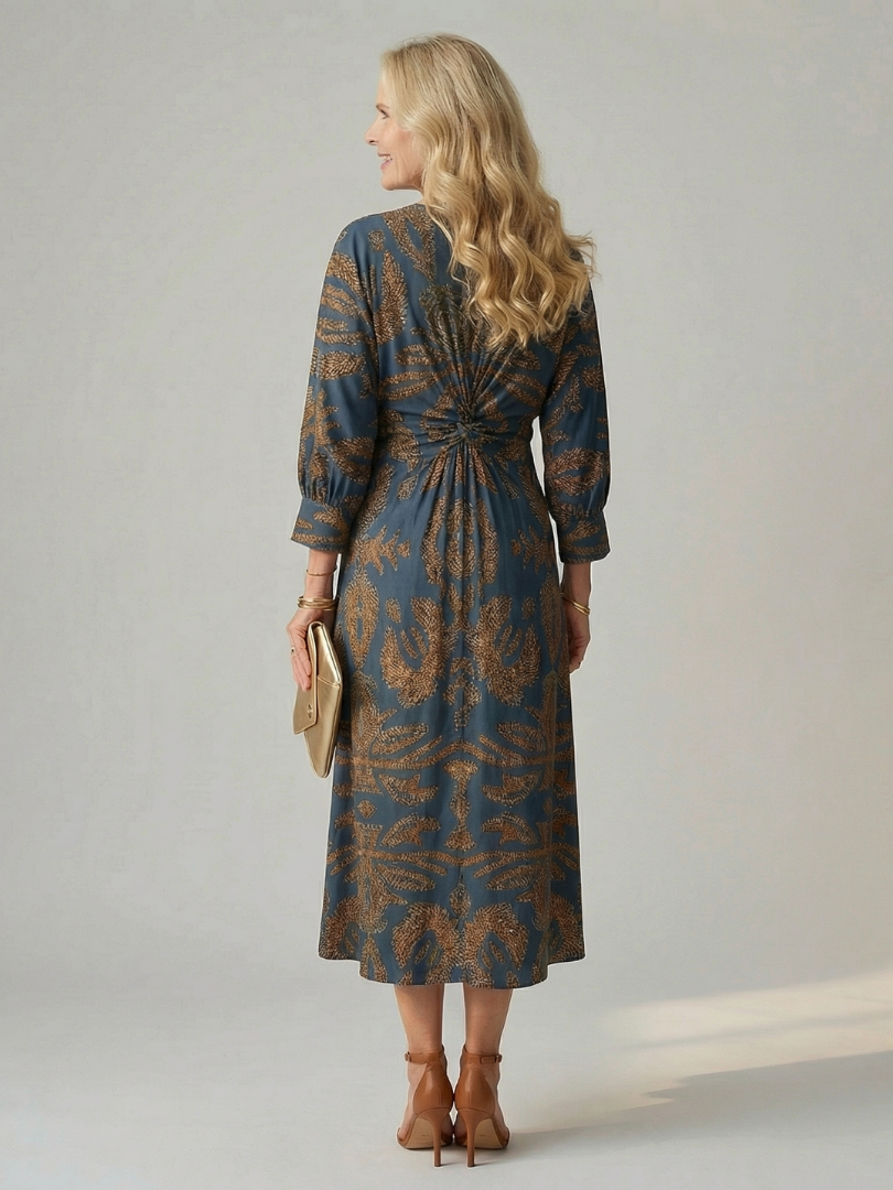 Gabrielle | Robe midi cache-cœur naturelle femme