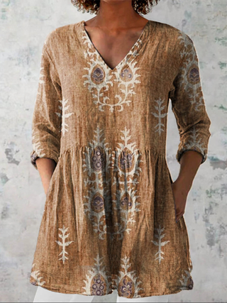 Elise | Blouse longue avec décolleté en V femme
