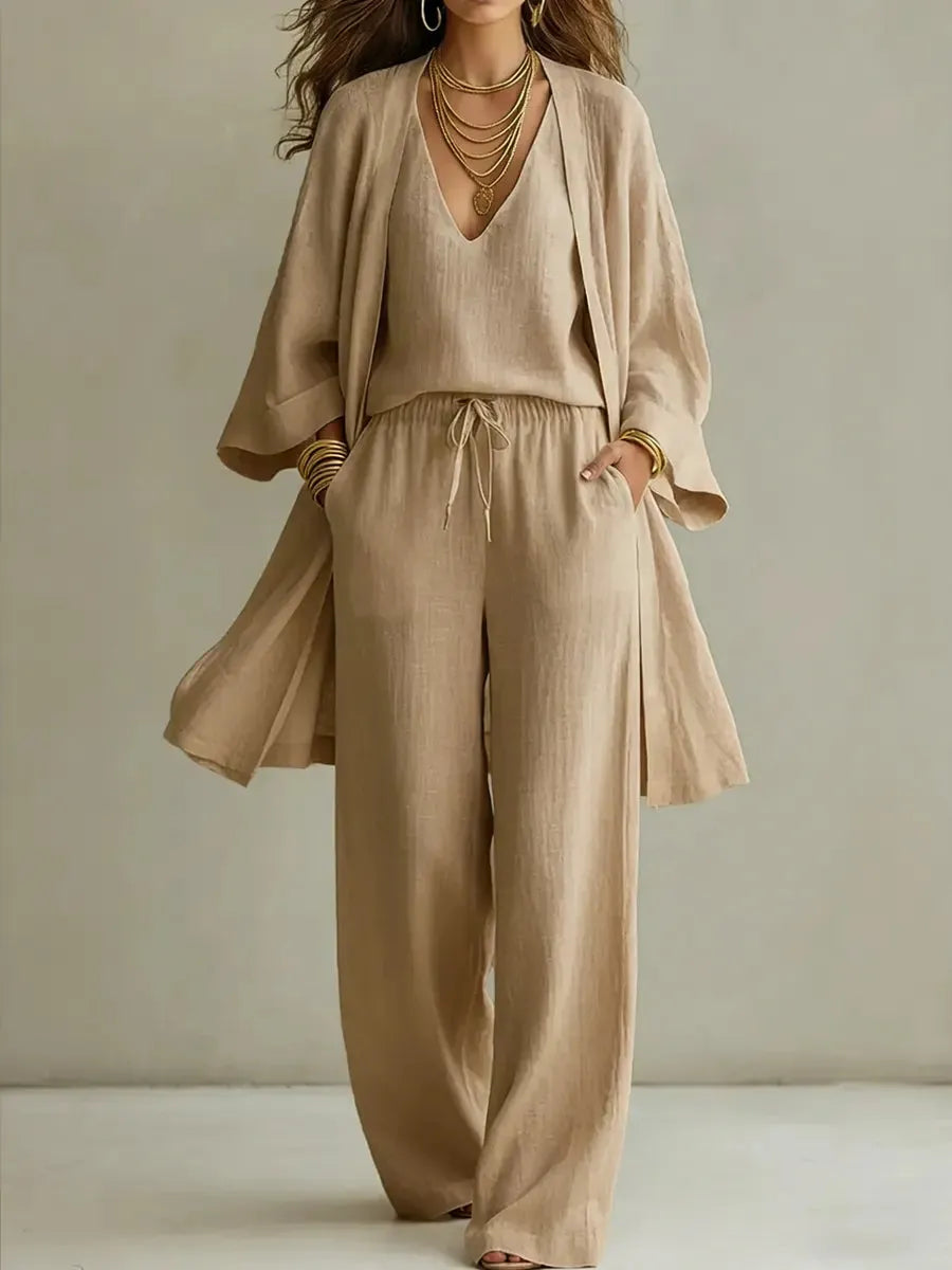 Renée | Ensemble Trois Pièces Lin-Coton Femme