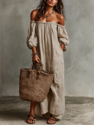 Carmen | Robe longue épaules dénudées femme