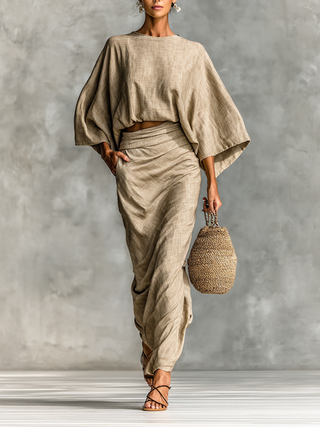 Selene | Ensemble femme jupe longue et manches chauve-souris