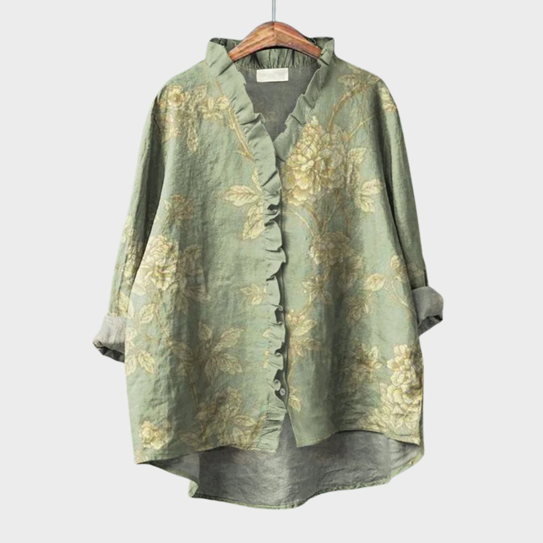Léontine | Blouse à volants raffinée femme