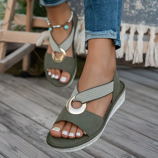 Skylar | Sandales plates femme à boucle métallique