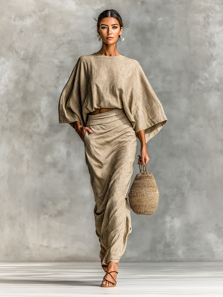 Selene | Ensemble femme jupe longue et manches chauve-souris