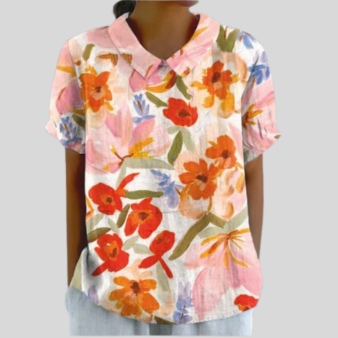 Évelyne | Blouse florale expressive femme
