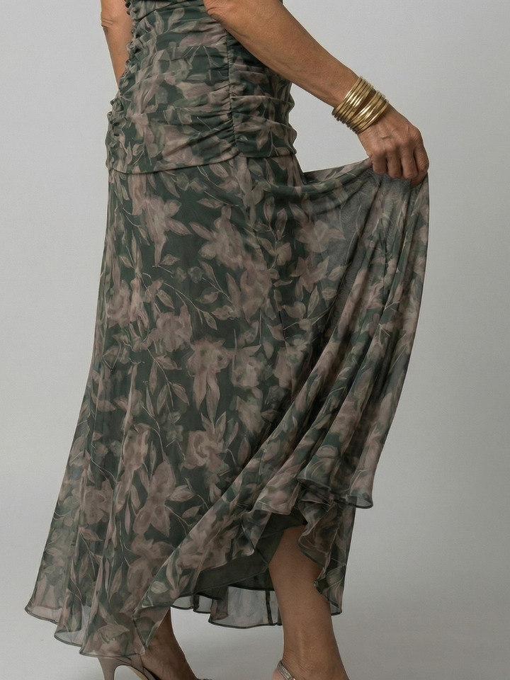 Pénélope | Robes midi fluides off-épaules femme