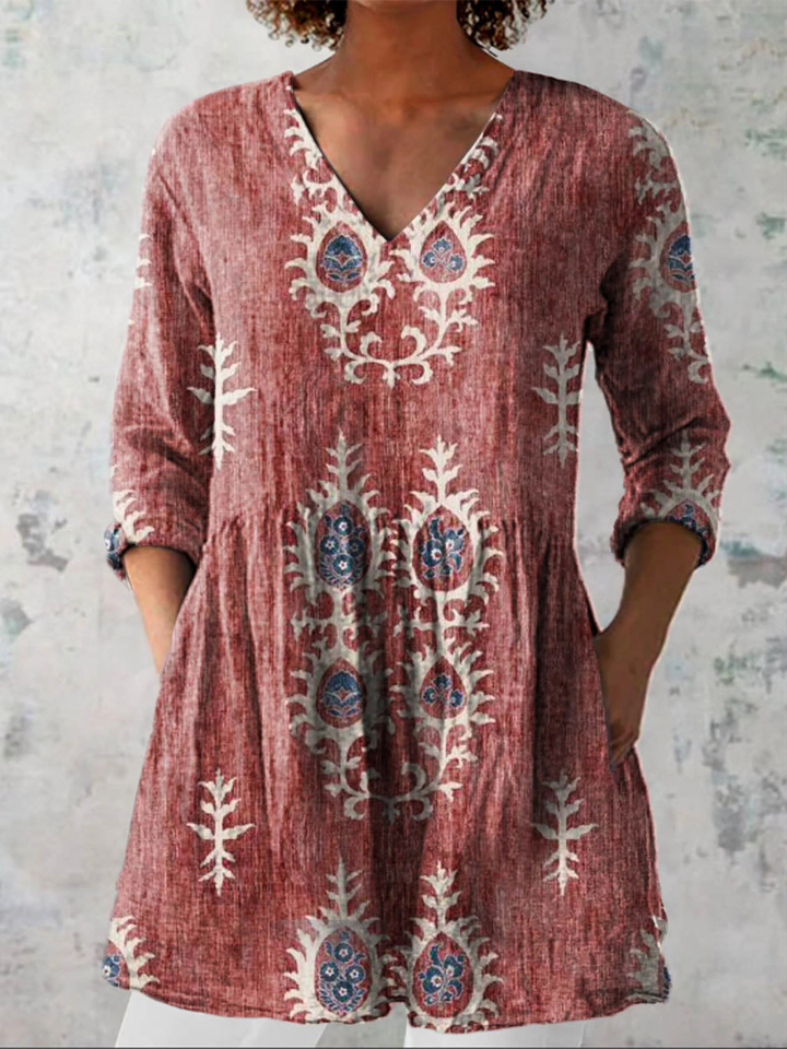 Elise | Blouse longue avec décolleté en V femme