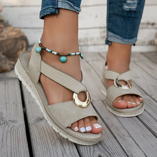 Skylar | Sandales plates femme à boucle métallique